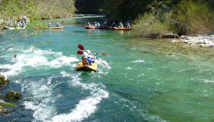 Open Kayak, Canoa Raft en el río Cares